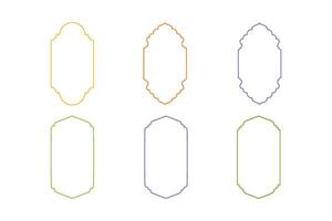 islamico verticale telaio design magro linea sagome design pittogramma simbolo visivo illustrazione colorato vettore
