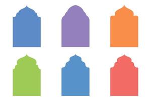 islamico arco design glifo sagome design pittogramma simbolo visivo illustrazione colorato vettore