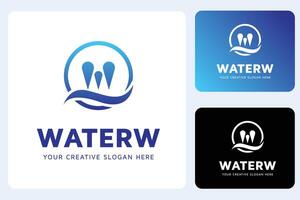 w acqua logo design modello vettore