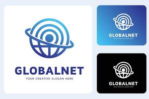 globale netto logo design modello vettore