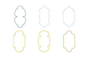 islamico verticale telaio design magro linea sagome design pittogramma simbolo visivo illustrazione colorato vettore