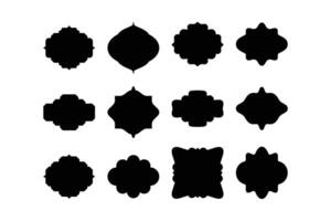 etichetta telaio forma glifo linea pittogramma simbolo visivo illustrazione impostato vettore
