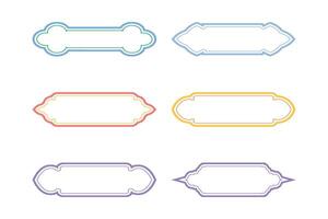 islamico etichetta e nome telaio Doppio Linee schema lineare nero ictus sagome design pittogramma simbolo visivo illustrazione colorato vettore