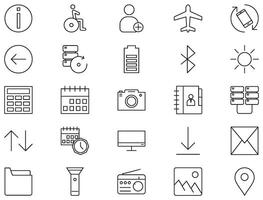 Telefono e tavoletta linea icona pittogramma simbolo visivo illustrazione impostato vettore