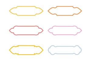 islamico etichetta e nome telaio grassetto linea schema lineare sagome design pittogramma simbolo visivo illustrazione colorato vettore