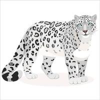 il neve leopardo un' grande predatore mammifero di il felidae famiglia vettore