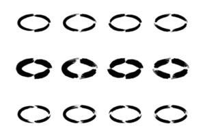 orizzontale cerchio forma grassetto spazzola ictus pittogramma simbolo visivo illustrazione impostato vettore