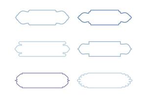 islamico etichetta e nome telaio magro linea sagome design pittogramma simbolo visivo illustrazione colorato vettore