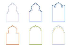 islamico arco design doppiare linea ictus sagome design pittogramma simbolo visivo illustrazione colorato vettore