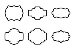 etichetta telaio forma linea pittogramma simbolo visivo illustrazione impostato vettore