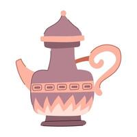 Ramadan Arabo tè pentola cartone animato illustrazione vettore