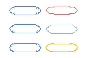 islamico etichetta e nome telaio grassetto linea schema lineare sagome design pittogramma simbolo visivo illustrazione colorato vettore
