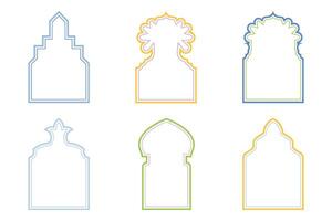 islamico arco design doppiare linea ictus sagome design pittogramma simbolo visivo illustrazione colorato vettore