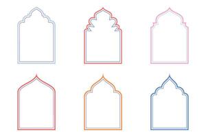 islamico arco design doppiare linea ictus sagome design pittogramma simbolo visivo illustrazione colorato vettore