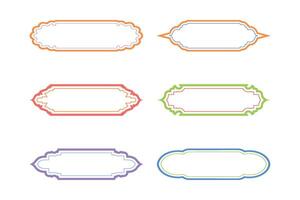 islamico etichetta e nome telaio Doppio Linee schema lineare sagome design pittogramma simbolo visivo illustrazione colorato vettore