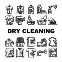 asciutto pulizia lavanderia servizio icone impostato vettore