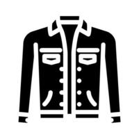 denim giacca abbigliamento di strada stoffa moda glifo icona illustrazione vettore