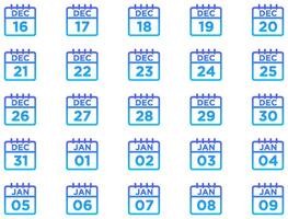 calendario linea pendenza icona pittogramma simbolo visivo illustrazione impostato vettore