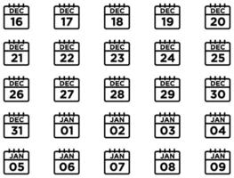 calendario linea icona pittogramma simbolo visivo illustrazione impostato vettore