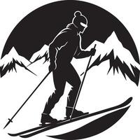 sciare. silhouette di un' sciatore. illustrazione vettore