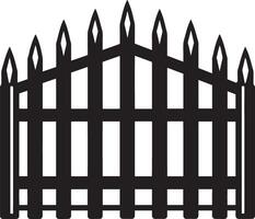 nero silhouette di un' recinto su un' bianca sfondo. illustrazione. vettore