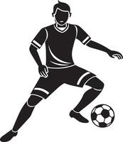 calcio giocatore silhouette illustrazione isolato su bianca sfondo. calcio giocatore. vettore