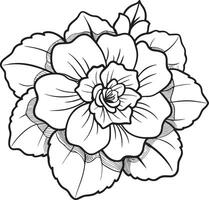 illustrazione di un' fiore nel un' contorno stile su un' bianca sfondo vettore