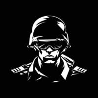 silhouette di soldato indossare un' cappello con un' galanteria vettore