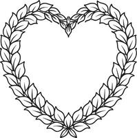 illustrazione di floreale cuore telaio con floreale elementi vettore