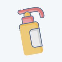 icona mano disinfettante. relazionato per igiene simbolo. scarabocchio stile. semplice design illustrazione vettore