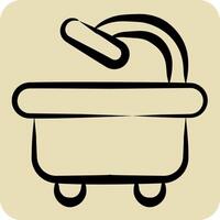 icona vasca da bagno. relazionato per igiene simbolo. mano disegnato stile. semplice design illustrazione vettore
