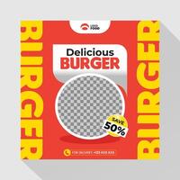 hamburger cibo sociale media inviare modello vettore