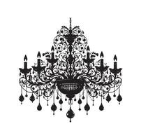 lampadario illustrazione icona silhouette stile vettore