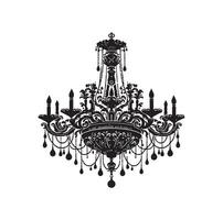 lampadario illustrazione icona silhouette stile vettore