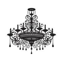 lampadario illustrazione icona silhouette stile vettore