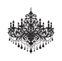 lampadario illustrazione icona silhouette stile vettore