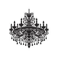 lampadario illustrazione icona silhouette stile vettore