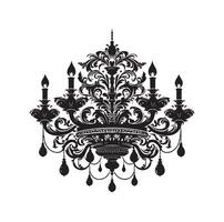 lampadario illustrazione icona silhouette stile vettore