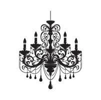 lampadario illustrazione icona silhouette stile vettore