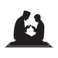 musulmano preghiere silhouette. preghiere simbolo illustrazione vettore