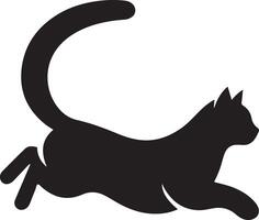 gatto salto ,Nero colore silhouette vettore