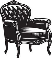 fauteuil sedia, nero colore silhouette vettore