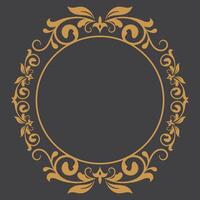 d'oro Vintage ▾ telaio ornamento nel cerchio dimensione.dorata squillare confine ornamento.adatto per nozze invito carta. vettore