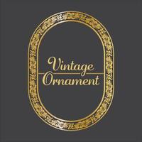 d'oro Vintage ▾ telaio ornamento nel cerchio forma .d'oro squillare confine ornamento. d'oro ovale ornamento adatto per nozze invito carta e etichetta. vettore