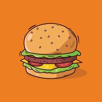 hamburger illustrazione cartone animato stile vettore