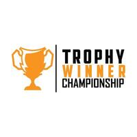 trofeo logo, gli sport torneo campionato tazza design. minimalista antico vittoria premio vettore