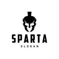spartano logo, silhouette guerriero cavaliere soldato greco, semplice minimalista elegante Prodotto marca design vettore