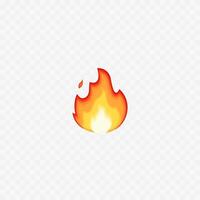 fuoco emoji. fuoco fiamme. isolato su bianca. realistico 3d icona. vettore