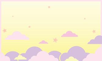 astratto kawaii cielo pastello sfondo vettore