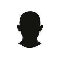 Calvo maschio silhouette con orecchie profilo vettore